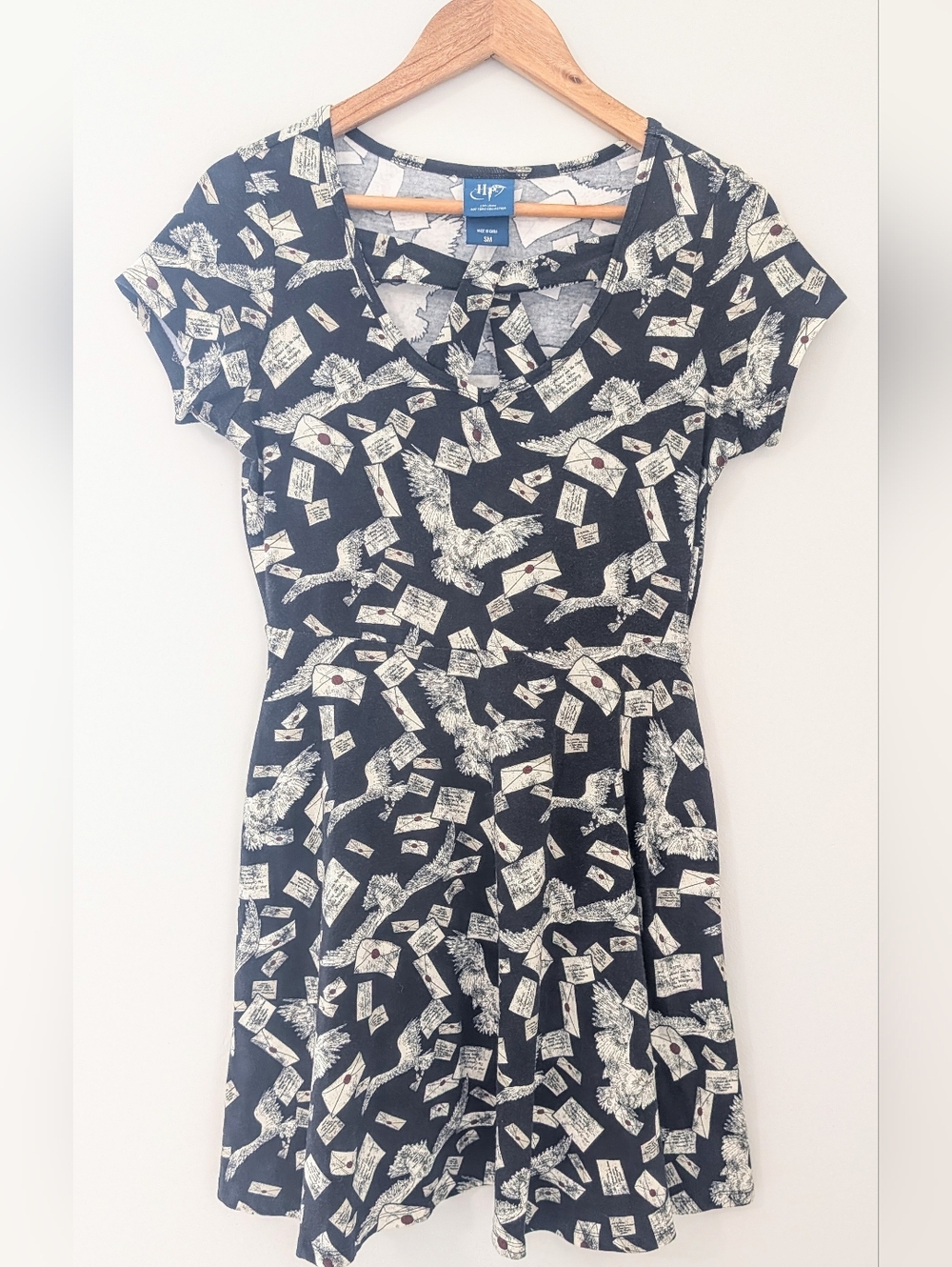 Harry Potter Hot Topic Hedwig Owl Dress Small Black Skater Pockets